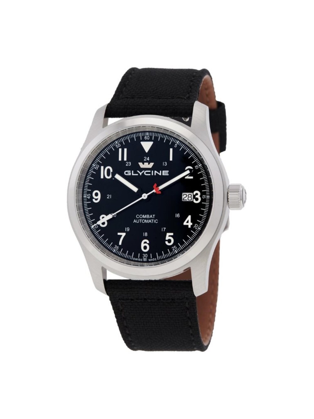 NWT Glycine Combat Field Automatic Black Dial Men's Watch
